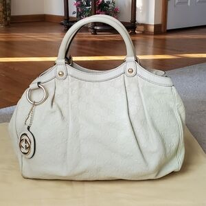 Gucci Sukey Cream Leather Women's Bag